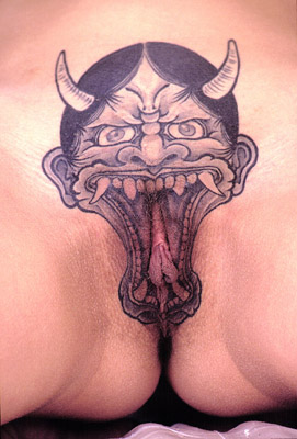 Picture of a tatoo on a womans vagina